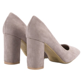 Small Swan Décolleté classiche in pelle scamosciata grigio 1