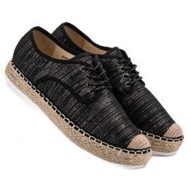 Small Swan Espadrillas con lacci nero 1