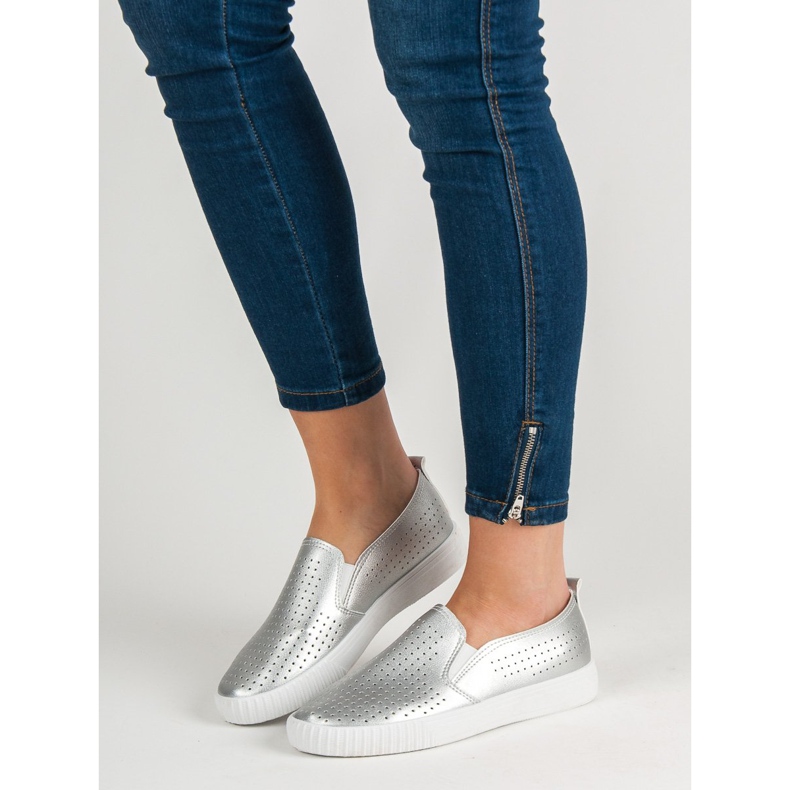 SHELOVET Slipon traforati grigio 1