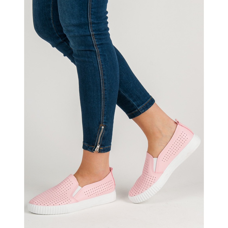 SHELOVET Slipon traforati rosa 1