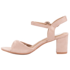 Eleganti sandali cipria marrone 1