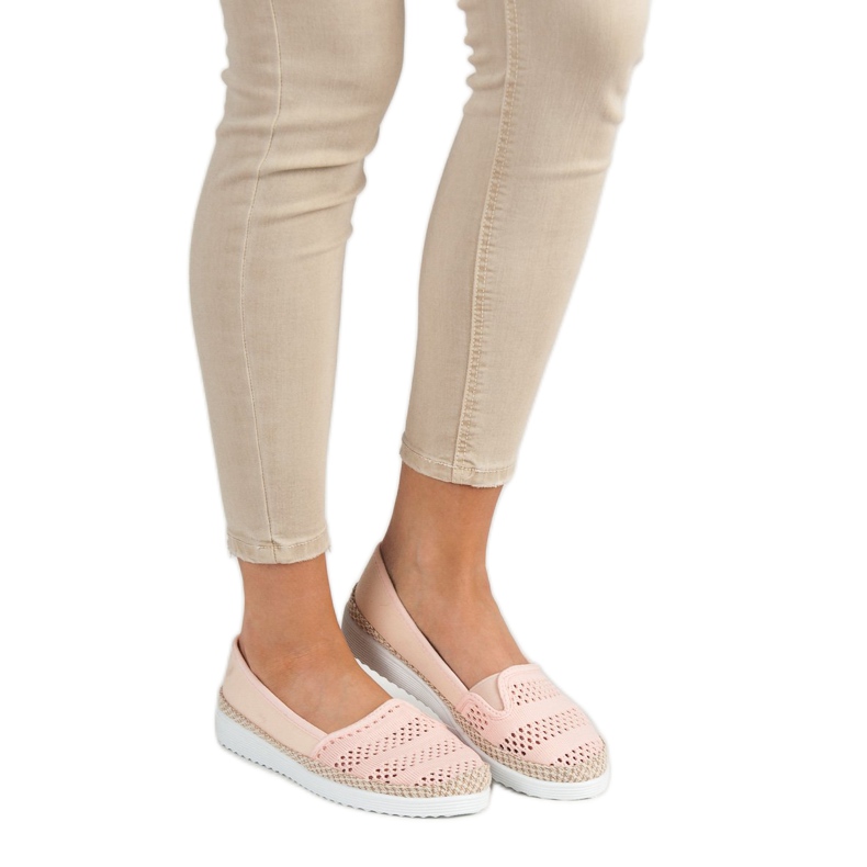 SHELOVET Espadrillas in tessuto rosa 2