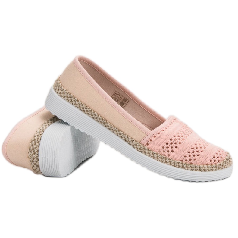 SHELOVET Espadrillas in tessuto rosa 1
