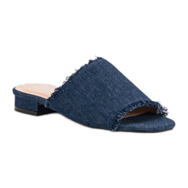 Small Swan Pantofole di jeans blu 1