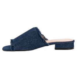 Small Swan Pantofole di jeans blu 2