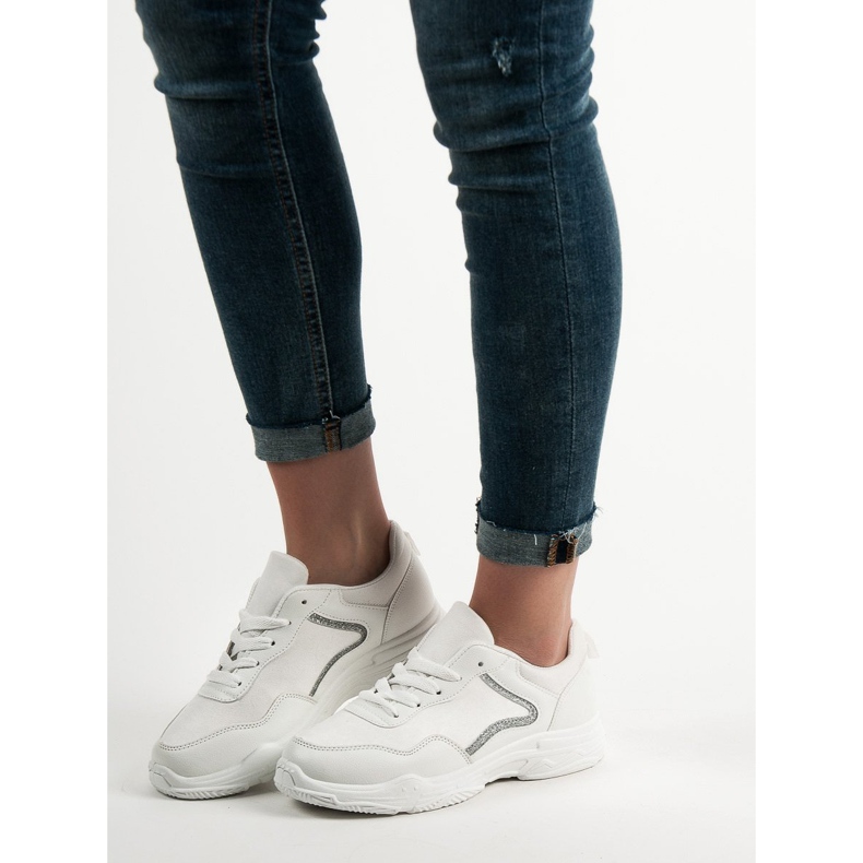 SHELOVET Scarpe da ginnastica alla moda bianco 2