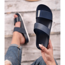 SHELOVET Comode pantofole blu navy 2