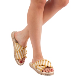 Seastar Pantofole a righe giallo 2