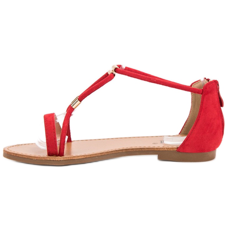 Cm Paris Sandali piatti in pelle scamosciata rosso 1