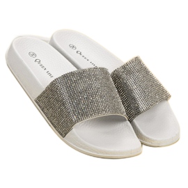 Queen Vivi Pantofole Con Cristalli bianco 1