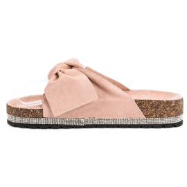 Anesia Paris Pantofole In Camoscio Con Cristalli rosa 1