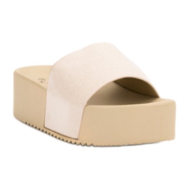Anesia Paris Pantofole in pelle scamosciata sulla piattaforma marrone 1