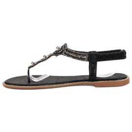 SHELOVET Sandali neri con ornamenti nero 1