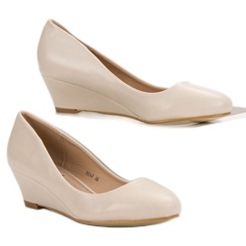 Small Swan Pompe con zeppa marrone 2