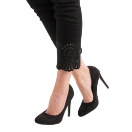 SHELOVET Scarpe col tacco in camoscio nero 1