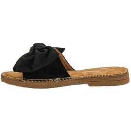 Seastar Pantofole Nere Con Fiocco nero 1