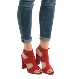 Ideal Shoes Sandali sexy con tacco alto rosso 1