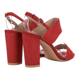 Ideal Shoes Sandali sexy con tacco alto rosso 5