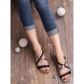 Small Swan Sandali Con Perle nero 2