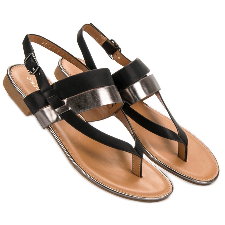 Small Swan sandali giapponesi nero 2