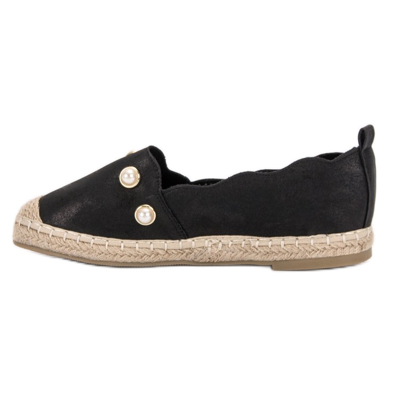 SHELOVET Espadrillas Con Perle nero 1