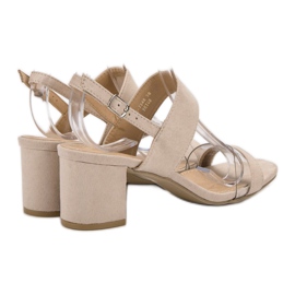 Ideal Shoes Sandali da donna alla moda beige 2