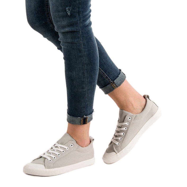 SHELOVET Sneakers basse grigie grigio 1
