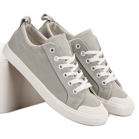 SHELOVET Sneakers basse grigie grigio 2