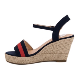 Primavera Sandali con zeppa casual blu navy 1
