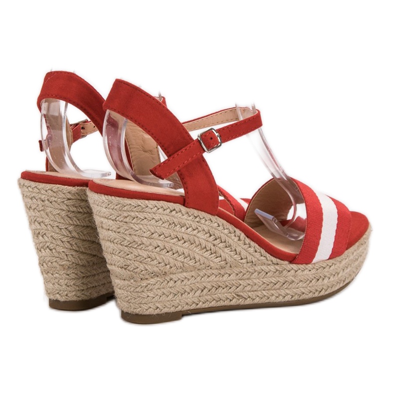 Primavera Sandali con zeppa casual rosso 1