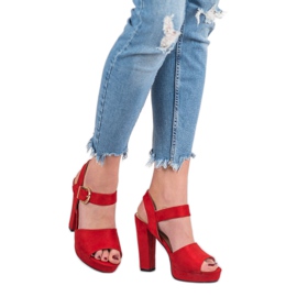 SHELOVET Sandali rossi sulla piattaforma rosso 2
