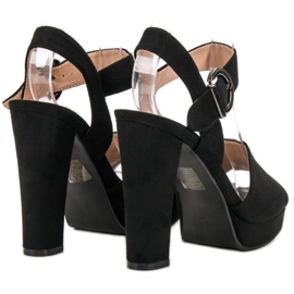 SHELOVET Sandali neri sulla piattaforma nero 2