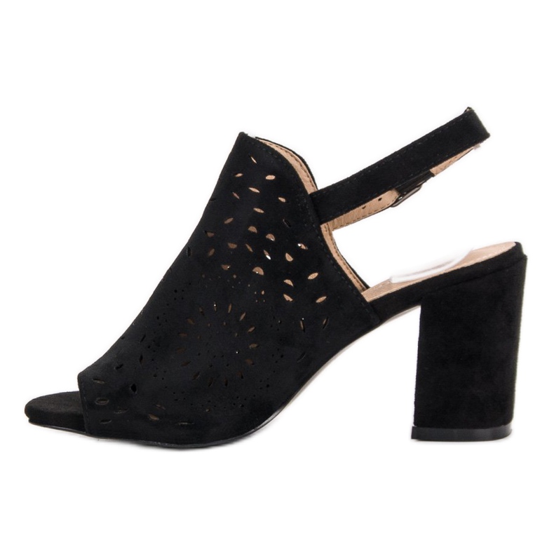 SHELOVET Sandali chiusi in pelle scamosciata nero 2