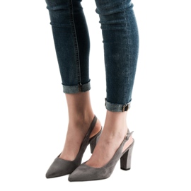 Goodin Décolleté con tacco aperto grigio 1