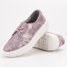 Goodin Scarpe in pelle leggera rosa multicolore 2