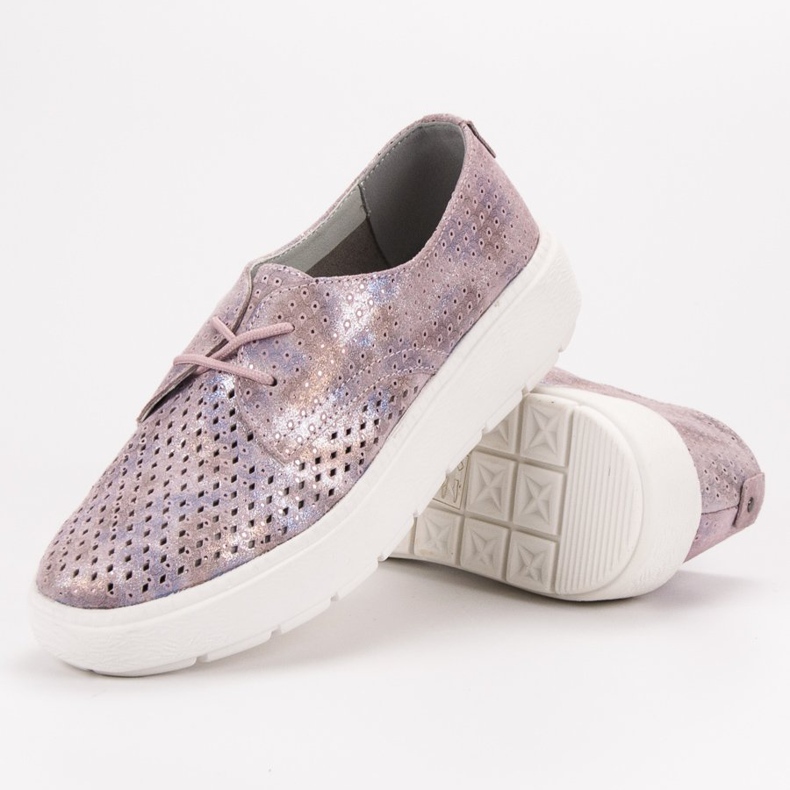 Goodin Scarpe in pelle leggera rosa multicolore 2