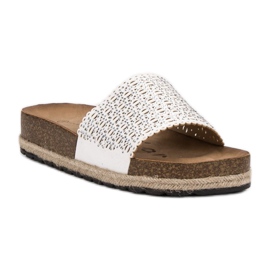 Pantofole bianche traforate da donna Goodin bianco 1