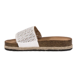 Pantofole bianche traforate da donna Goodin bianco 2