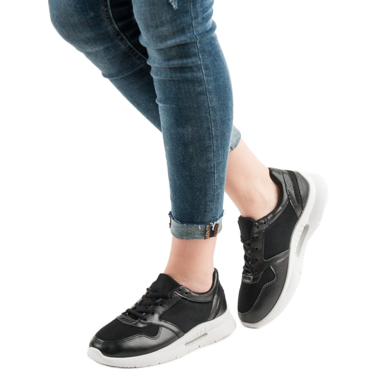 SHELOVET Scarpe sportive stringate nero 2