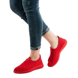 SHELOVET Calzature in tessuto slip-on rosso 1