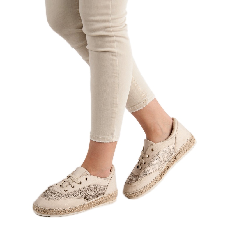 Scarpe con paillettes VICES marrone 2