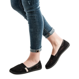 SHELOVET Ballerine in pizzo nero 1