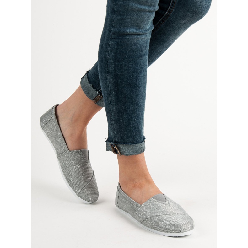 SHELOVET Sneakers Slip On Glitter grigio 2