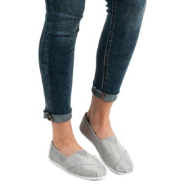 SHELOVET Sneakers Slip On Glitter grigio 1
