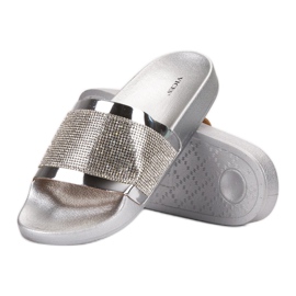 Pantofole VICES con zirconi grigio 1