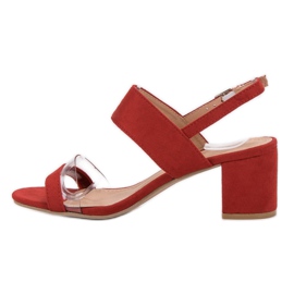 Ideal Shoes Sandali da donna alla moda rosso 1