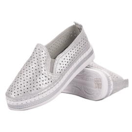 Goodin Slip in pelle argento grigio 2