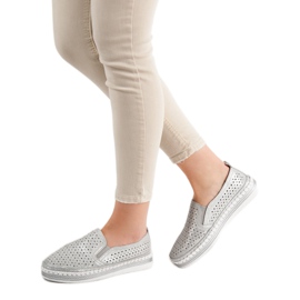 Goodin Slip in pelle argento grigio 1