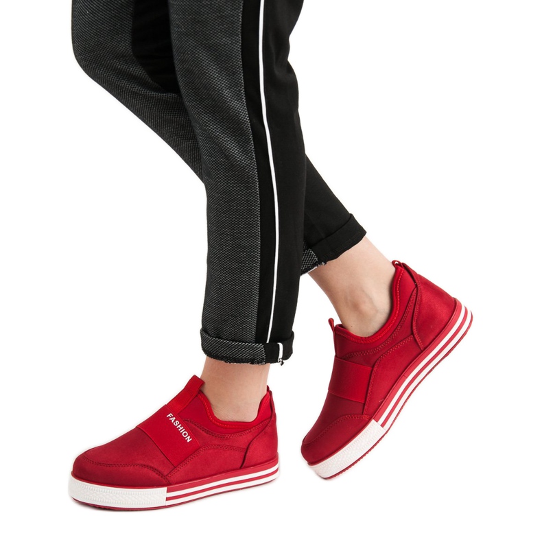 SHELOVET Scarpe da ginnastica senza lacci rosso 2