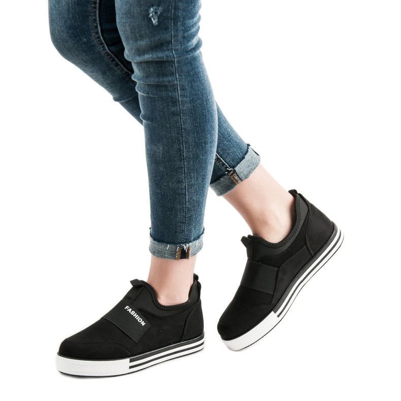 SHELOVET Scarpe da ginnastica senza lacci nero 2